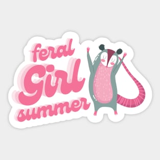 Feral Girl Summer Sticker